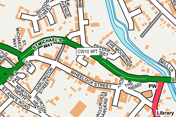 CW10 9PT map - OS OpenMap – Local (Ordnance Survey)