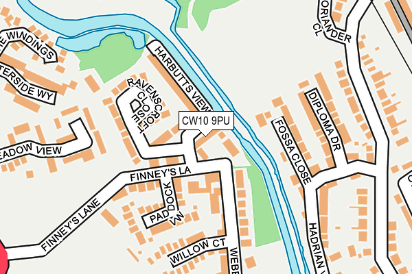CW10 9PU map - OS OpenMap – Local (Ordnance Survey)
