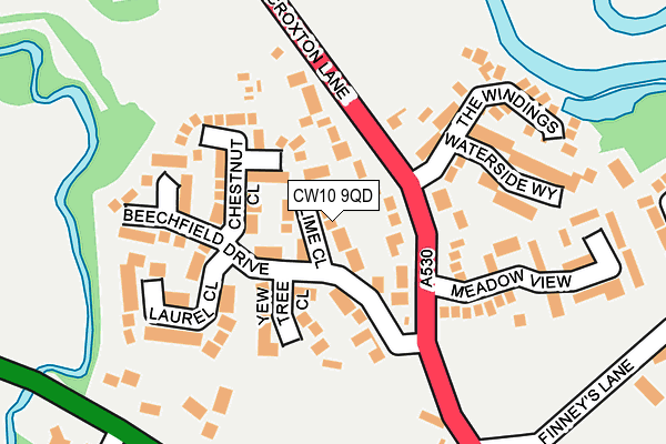 CW10 9QD map - OS OpenMap – Local (Ordnance Survey)