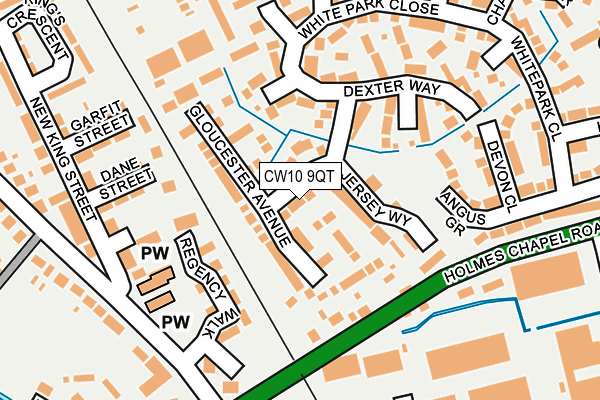 CW10 9QT map - OS OpenMap – Local (Ordnance Survey)