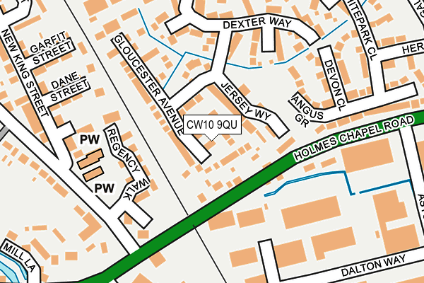 CW10 9QU map - OS OpenMap – Local (Ordnance Survey)