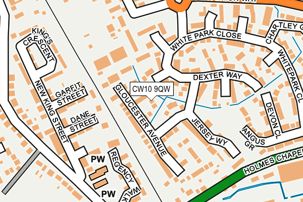 CW10 9QW map - OS OpenMap – Local (Ordnance Survey)
