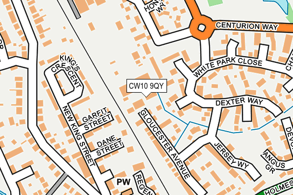 CW10 9QY map - OS OpenMap – Local (Ordnance Survey)