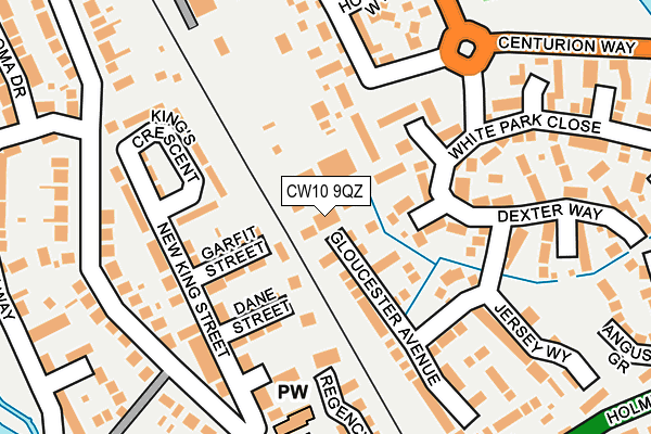 CW10 9QZ map - OS OpenMap – Local (Ordnance Survey)