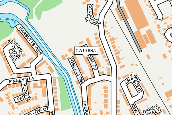 CW10 9RA map - OS OpenMap – Local (Ordnance Survey)