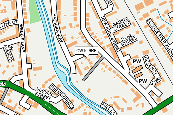 CW10 9RE map - OS OpenMap – Local (Ordnance Survey)