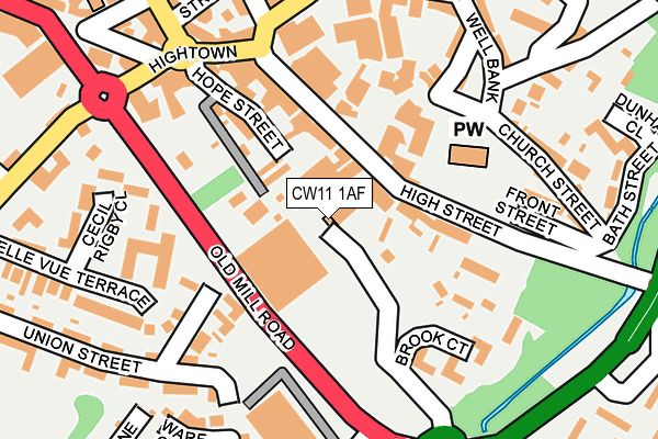 CW11 1AF map - OS OpenMap – Local (Ordnance Survey)