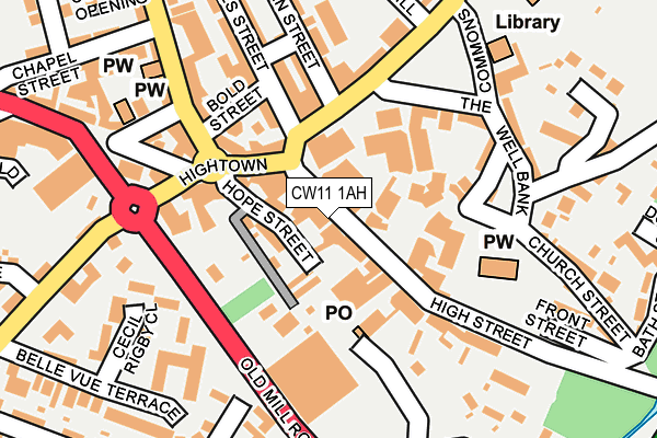 CW11 1AH map - OS OpenMap – Local (Ordnance Survey)