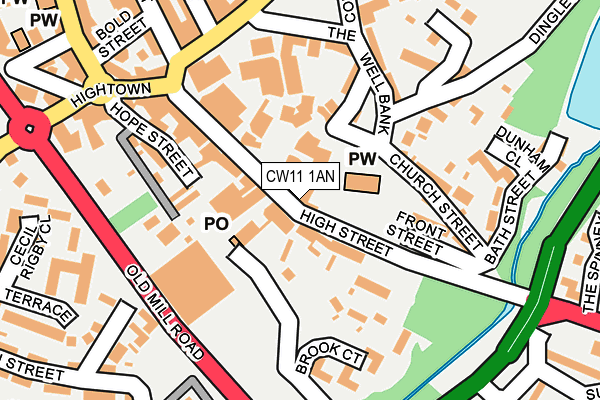CW11 1AN map - OS OpenMap – Local (Ordnance Survey)