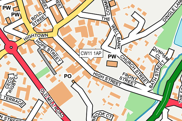 CW11 1AP map - OS OpenMap – Local (Ordnance Survey)