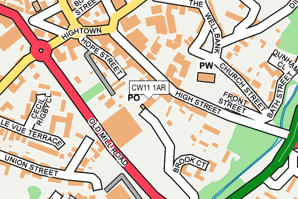 CW11 1AR map - OS OpenMap – Local (Ordnance Survey)