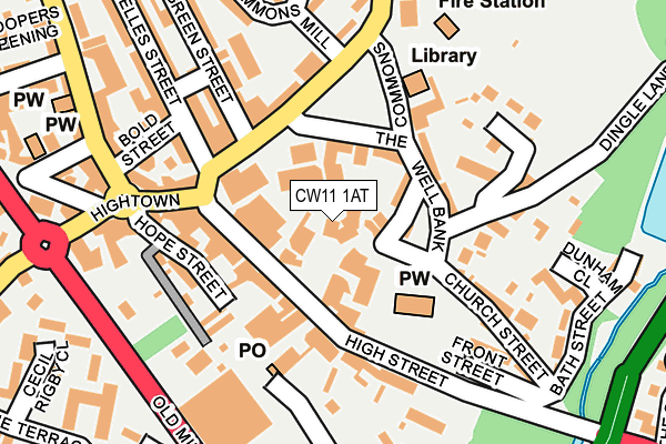 CW11 1AT map - OS OpenMap – Local (Ordnance Survey)