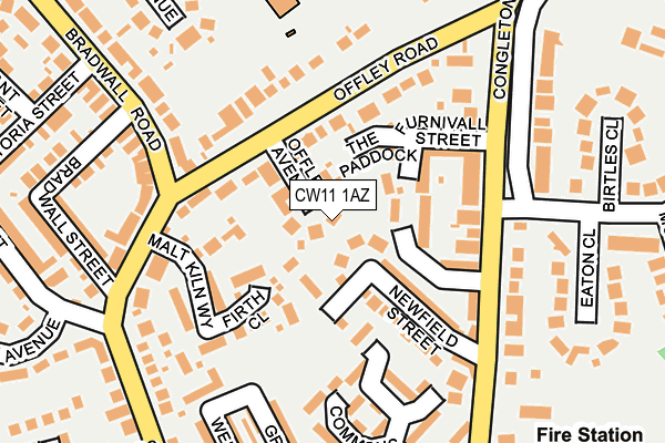 CW11 1AZ map - OS OpenMap – Local (Ordnance Survey)