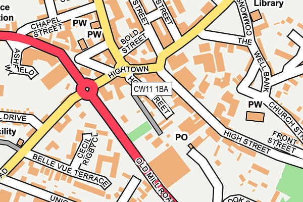 CW11 1BA map - OS OpenMap – Local (Ordnance Survey)