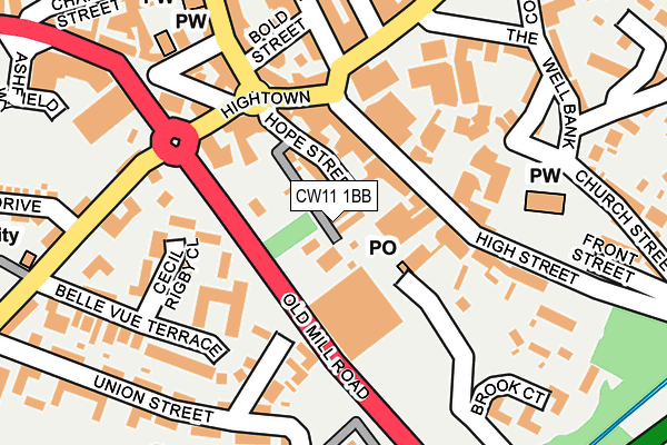 CW11 1BB map - OS OpenMap – Local (Ordnance Survey)