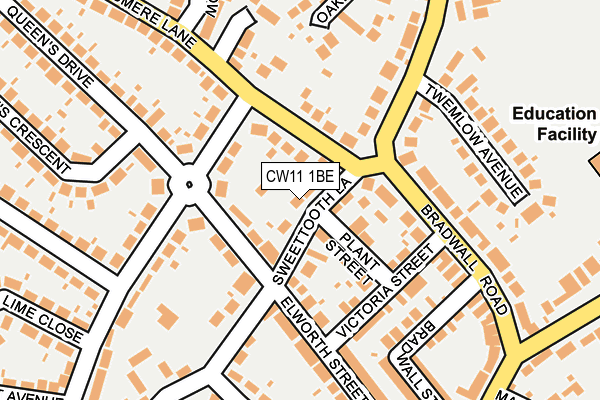 CW11 1BE map - OS OpenMap – Local (Ordnance Survey)