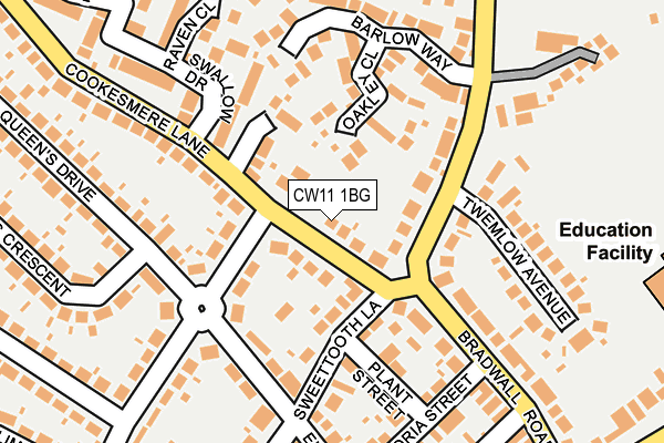 CW11 1BG map - OS OpenMap – Local (Ordnance Survey)