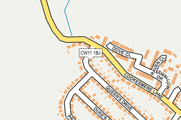 CW11 1BJ map - OS OpenMap – Local (Ordnance Survey)