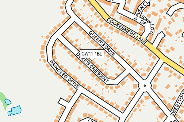 CW11 1BL map - OS OpenMap – Local (Ordnance Survey)