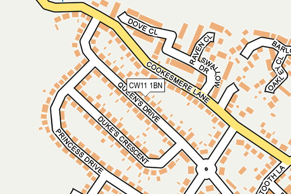CW11 1BN map - OS OpenMap – Local (Ordnance Survey)