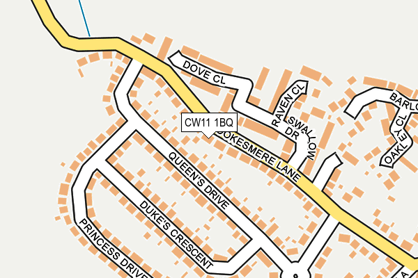 CW11 1BQ map - OS OpenMap – Local (Ordnance Survey)
