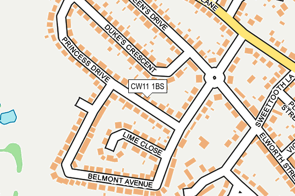 CW11 1BS map - OS OpenMap – Local (Ordnance Survey)