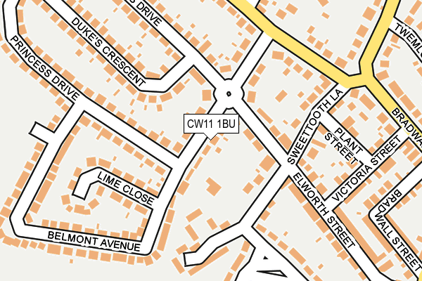 CW11 1BU map - OS OpenMap – Local (Ordnance Survey)