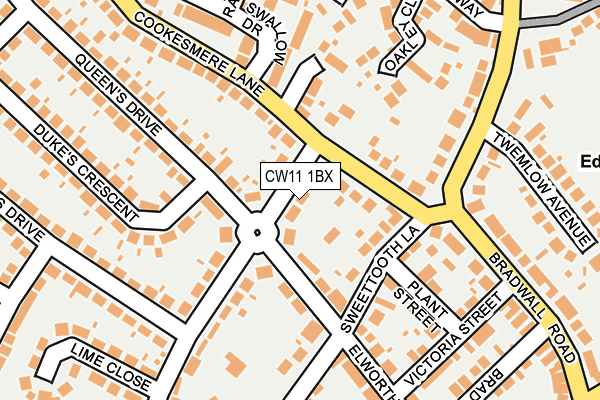 CW11 1BX map - OS OpenMap – Local (Ordnance Survey)