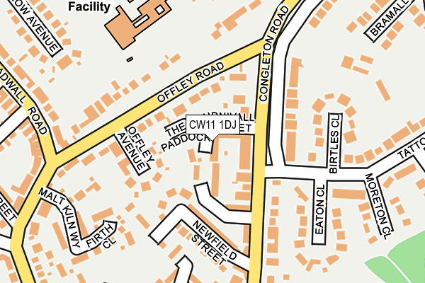 CW11 1DJ map - OS OpenMap – Local (Ordnance Survey)