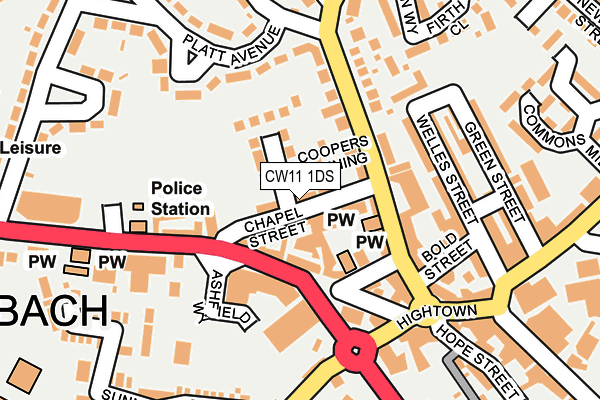 CW11 1DS map - OS OpenMap – Local (Ordnance Survey)