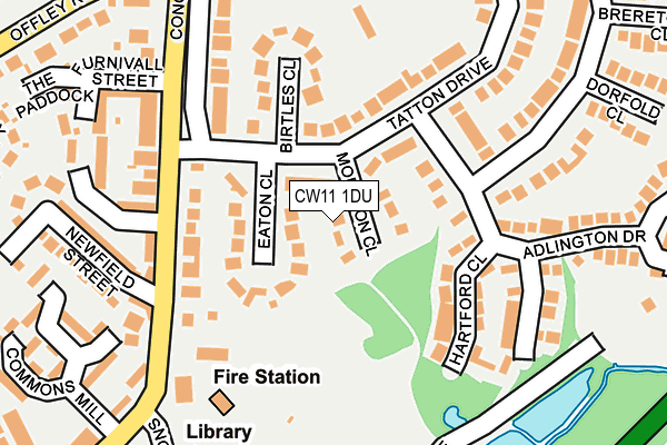 CW11 1DU map - OS OpenMap – Local (Ordnance Survey)