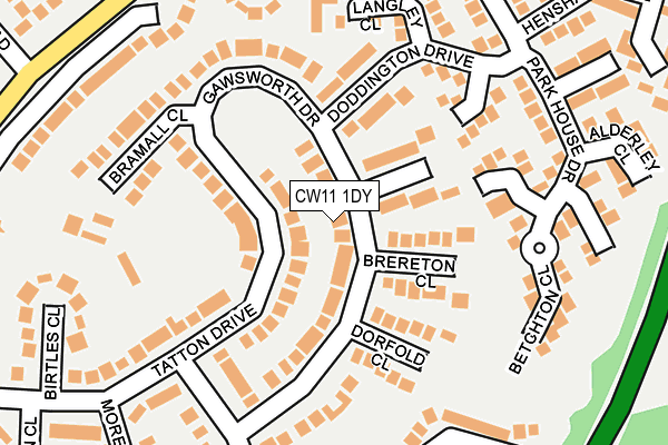 CW11 1DY map - OS OpenMap – Local (Ordnance Survey)