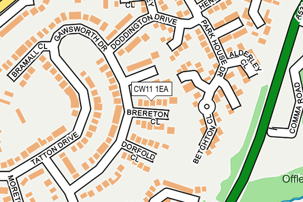 CW11 1EA map - OS OpenMap – Local (Ordnance Survey)