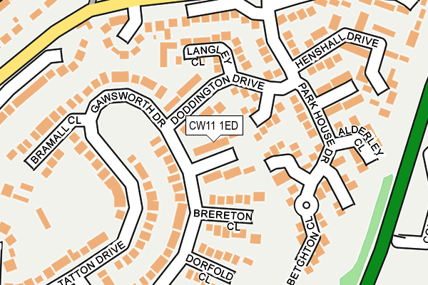 CW11 1ED map - OS OpenMap – Local (Ordnance Survey)