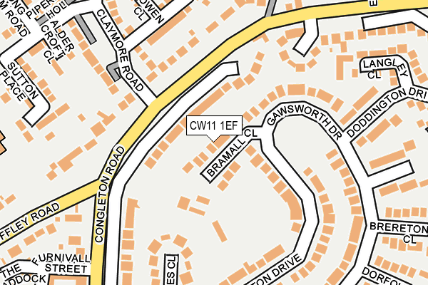 CW11 1EF map - OS OpenMap – Local (Ordnance Survey)