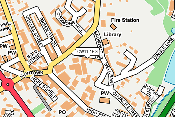 CW11 1EG map - OS OpenMap – Local (Ordnance Survey)