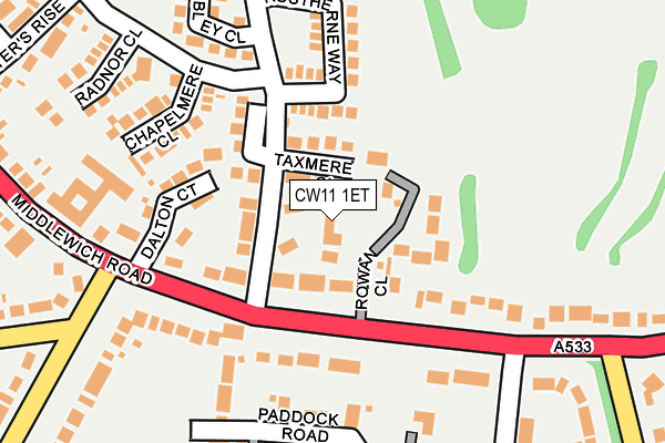 CW11 1ET map - OS OpenMap – Local (Ordnance Survey)