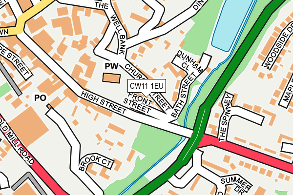 CW11 1EU map - OS OpenMap – Local (Ordnance Survey)