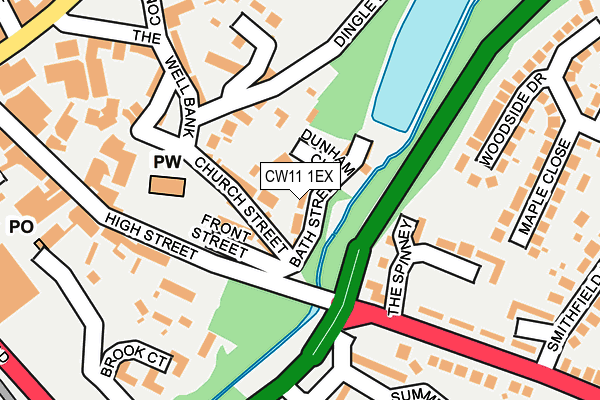 CW11 1EX map - OS OpenMap – Local (Ordnance Survey)