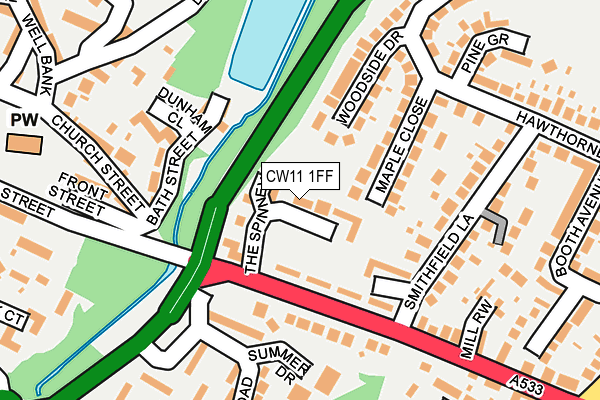 CW11 1FF map - OS OpenMap – Local (Ordnance Survey)