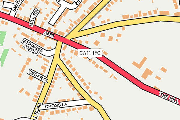 CW11 1FG map - OS OpenMap – Local (Ordnance Survey)