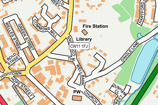 CW11 1FJ map - OS OpenMap – Local (Ordnance Survey)