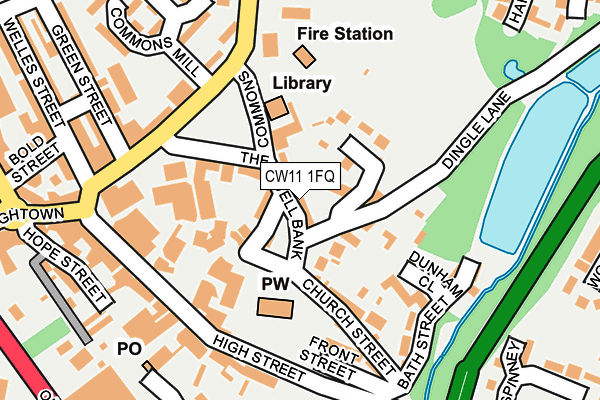 CW11 1FQ map - OS OpenMap – Local (Ordnance Survey)