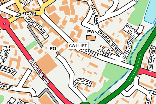 CW11 1FT map - OS OpenMap – Local (Ordnance Survey)