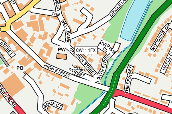 CW11 1FX map - OS OpenMap – Local (Ordnance Survey)