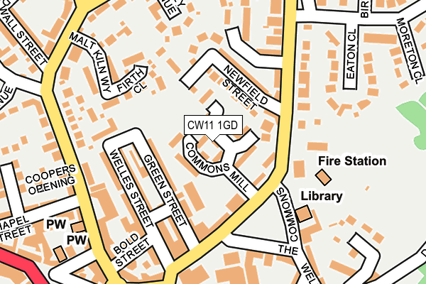 CW11 1GD map - OS OpenMap – Local (Ordnance Survey)