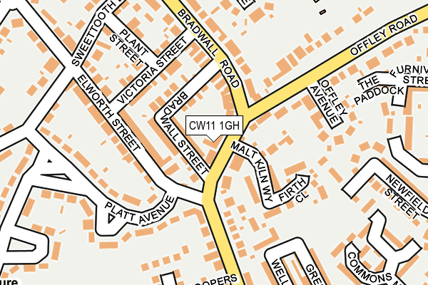 CW11 1GH map - OS OpenMap – Local (Ordnance Survey)