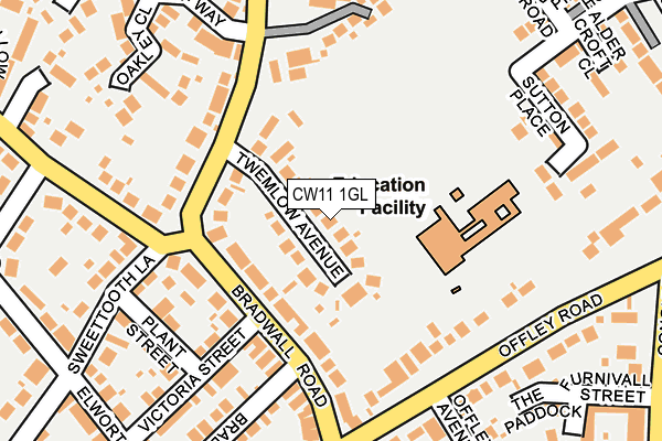 CW11 1GL map - OS OpenMap – Local (Ordnance Survey)