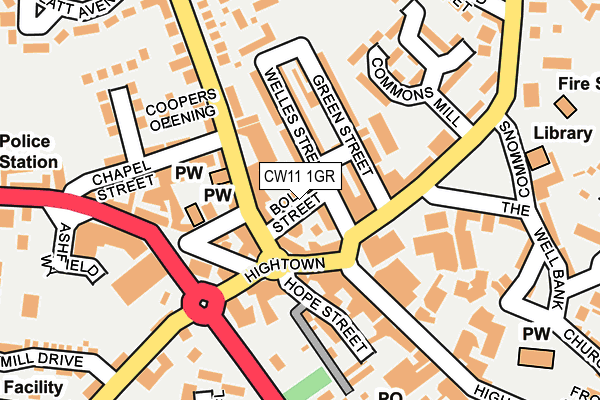 CW11 1GR map - OS OpenMap – Local (Ordnance Survey)