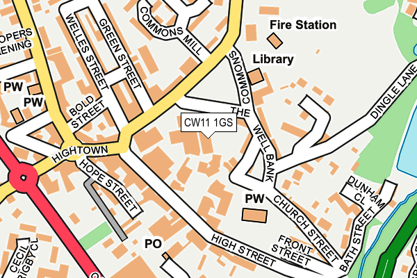 CW11 1GS map - OS OpenMap – Local (Ordnance Survey)